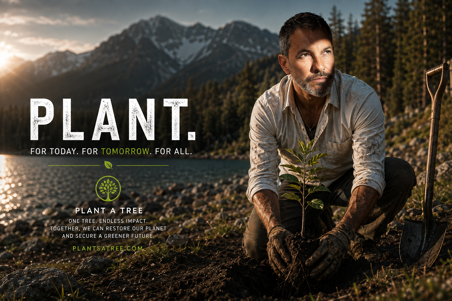 A newly planted tree representing the long-term value of planting